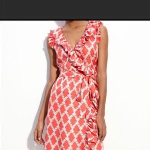 KATE SPADE Aubrey Silk Scroll Print Wrap Dress 4/6.